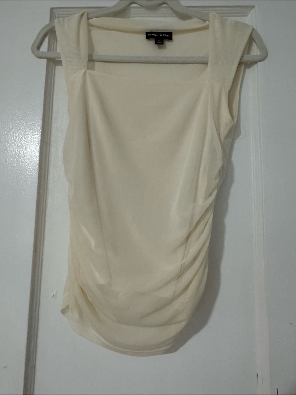Kenneth Cole ivory Mesh Sleeveless top